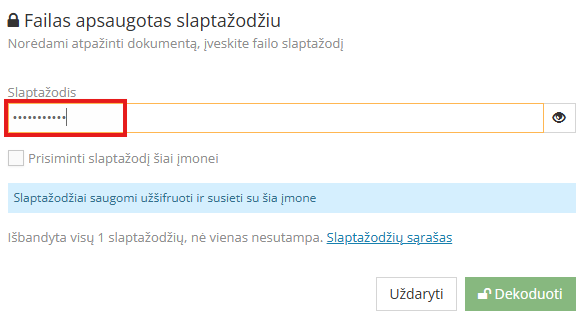 Password entry window